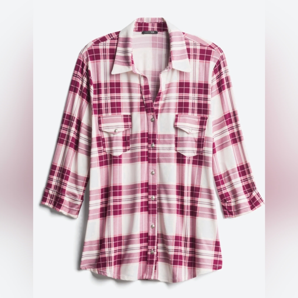 3X plaid button down top, stitch fix